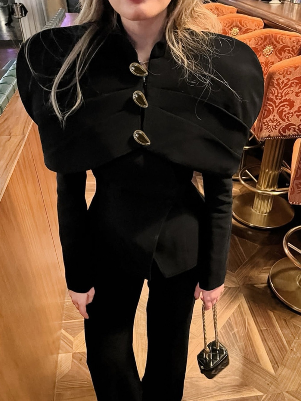 Cape-Style Button Up Outerwear - Picture 7 of 14